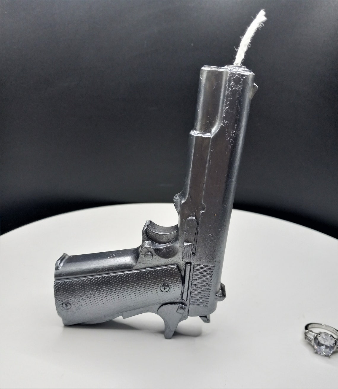 Gun Candles Gamer Cake Topper Candle War Games Theme Pistol Etsy