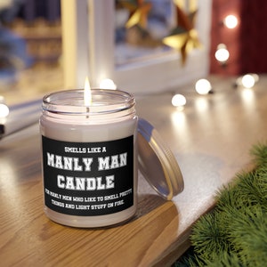 Manly Man Candle Gift for Him Man Candle Funny Gift for Husband Mens Gifts Manly Men Candles for Men Funny Candle with Saying Boyfriend image 5