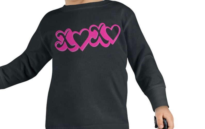 XOXO Girls Valentine Toddler Long Sleeve Tee Valentines Tees 2T-6T Outfit for Kids School Shirts Cute Tee Youth Top Pullover Tshirt Girls image 3