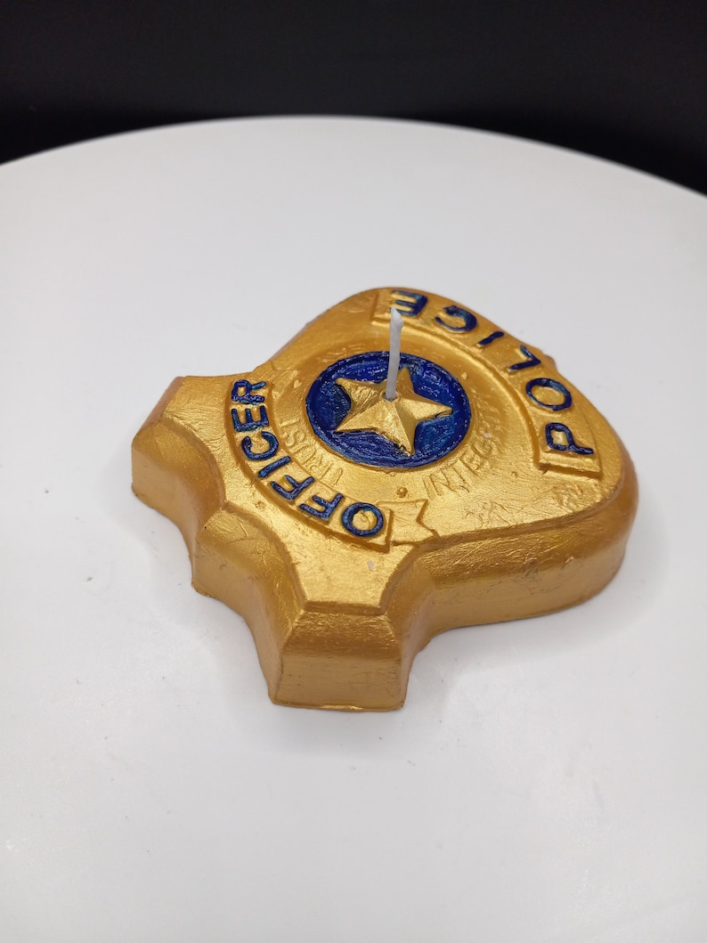 Police Badge Candle Officers Gifts Birthday Cake Topper Law Enforcement Sheriff Retirement Graduation Unique Support Proud Wife Home Decor image 9