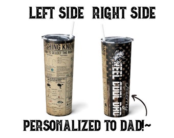 Personalized Dad Tumbler Personalized Fishing Gifts For Dad Fathers Day Gift for Him Custom Name Gift for Husband Reel Cool Dad Fisherman