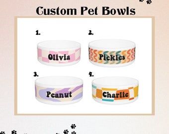 Personalized Pet Bowl for Dogs Ceramic Dog Bowl Pet Lover Gift Customized Name Personalize with Name Pet Supplies Food Custom Name Pet Bowl