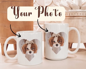 Personalized Photo Mug Custom Picture Gift Photo Heart Coffee Mug Family Picture Pet Mugs Ceramic Graphic Mugs Gift for Family