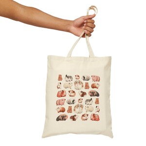 Guinea Pig Tote Canvas Tote Bag Guinea Pig Lover Gift for Her Pet Lover Gift Women's Tote Gift for Her Teacher Tote Cute Purse Shoulder Bag image 7