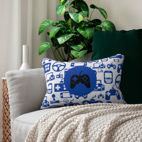 Game Controller Lumbar Pillow Video Game Room Decor Gaming Gift for Him Boys Gifts Bedding Video Game Birthday Gamer for Son Etsy