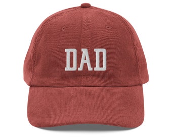 Dad Vintage Corduroy Cap Embroidered Gift for Him Fathers Day Dads Birthday Husband Gifts Pregnancy Reveal Hiking Camping Outdoor Apparel