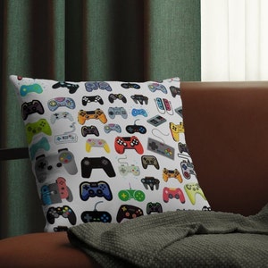 Game Controller Pillow Gamer Gift Video Game Room Decor Gaming Gifts for Him Man Cave Birthday for Him Husband Sons Bedroom Throw Waterproof image 3