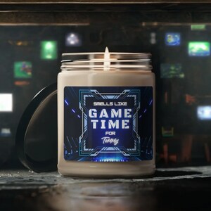 Custom Video Game Candle Personalize Name Candles Gamer Gift for Him Gaming Candles Home Decor Game Time Custom Gifts for Son or Husband image 1