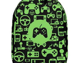 Video Game Backpack Gamer Gift Boys Birthday Gifts School Supplies Gaming Rucksack Cool Backpacks Book Bag for Son Laptop Controller Print