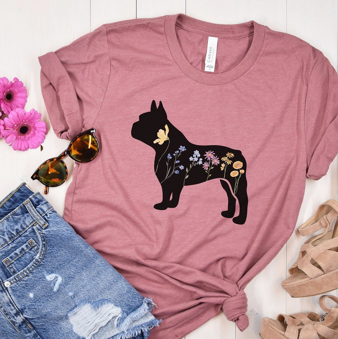 Wildflower French Bulldog Shirt Frenchie Dog Shirts Dog Lover Tee