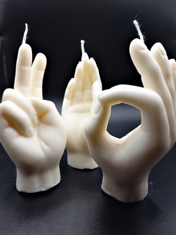 Realistic Hand Gesture Candles 3D Hand Candle Peace Sign Perfect