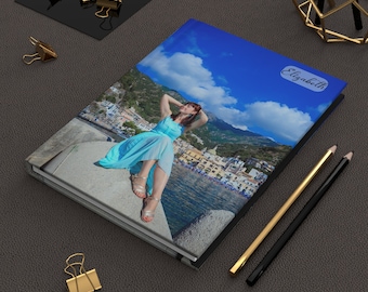 Personalized Photo Hardcover Journal: Custom Text Notebook, 5.75" x 8"