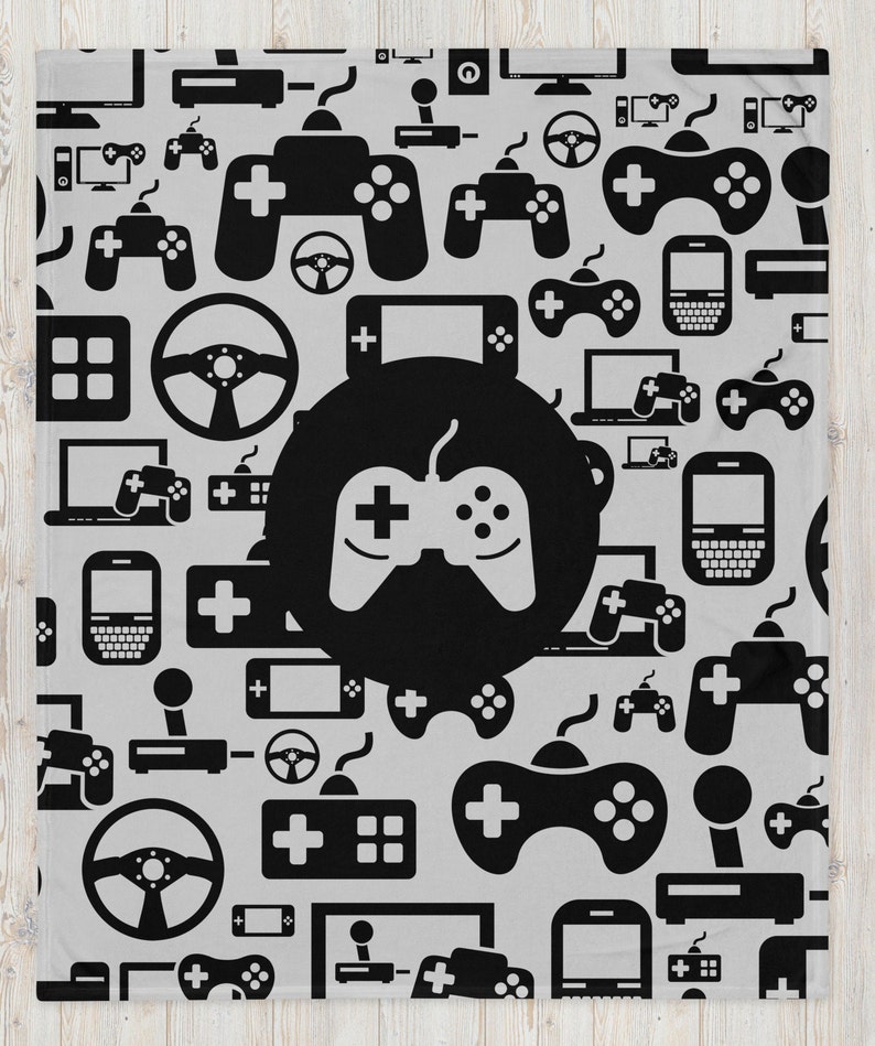 Game Controller Throw Blanket Game Room Decor Gaming Gift Video Game Birthday Dad Son Gift for Him Girl Gamer Present Dorm Bedding Gamer image 2