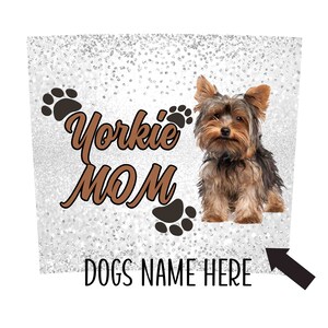 Personalized Yorkie Mom Tumbler 20oz Insulated Travel Coffee Mug Dog Lover Gift Yorkshire Terrier Mama Gift to Her Skinny Tumbler image 4