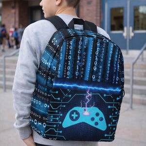Sac à dos gaming : sac à dos minimaliste pour joueur, cartable pour ordinateur portable, sac à dos de codage