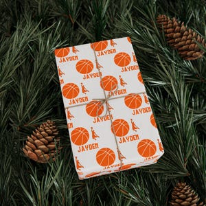Personalized Basketball Wrapping Paper: Sports Fan Gift Wrap image 4