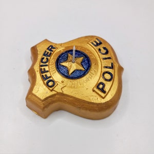 Police Badge Candle Officers Gifts Birthday Cake Topper Law Enforcement Sheriff Retirement Graduation Unique Support Proud Wife Home Decor image 3