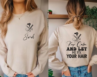 Custom Hair Stylist Sweatshirts Hoodies Crewneck Hooded For Women Cosmetology Plus Size Hoodie Shirts Beautician Hairstylist Gifts for Her