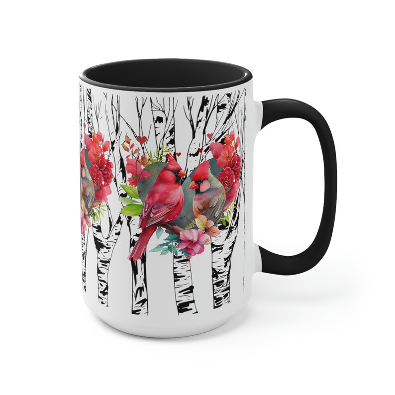 Cardinals Birch Trees Mug Cardinal Lover Gift Nature Birder Mug Bird Watcher Lover Gift Coffee Mug Lodge Mug for Mom Mothers Day image 8