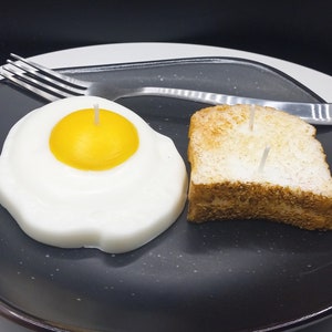Toast Candle Breakfast Candles Handmade Gifts Fried Egg Coffee Cup Fake Food Art Home Decor Gag Gifts Eggs Stocking Stuffer Food Shape Bread image 3