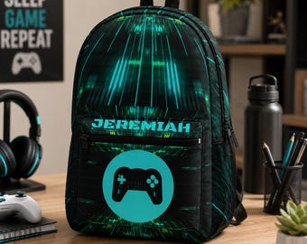Personalized Video Game Backpack: Controller Design, Gamer School Bag
