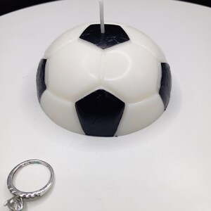 Soccer Ball Candle Cake Topper Decoration Soy Wax Sports Decor Birthday Candles Unique Game Day Party Decor Gift Ideas Decorating Soccer image 3