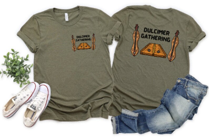 Dulcimer T-shirt Jersey Short Sleeve Tee Mountain Dulcimer Hammered Dulcimer Gathering Shirt Dulcimer Lover Group Tee Music Instrument Top image 5