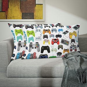 Video Game Pillow Sham Pillow Cases Gift for Him Boys Gaming Bedroom Decor Gamer Game Controller Print Birthday Gifts Bedding Pillow Cover image 1