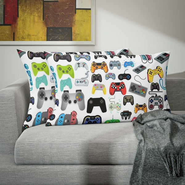 Video Game Pillow Sham Pillow Cases Gift for Him Boys Gaming Bedroom Decor Gamer Game Controller Print Birthday Gifts Bedding Pillow Cover