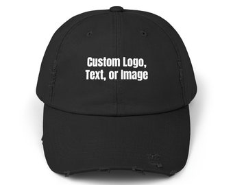 Custom Distressed Cap Custom Logo Text or Image Colorful Designs Different Color Options Personalized Hat Gift Your Picture Printed Premium