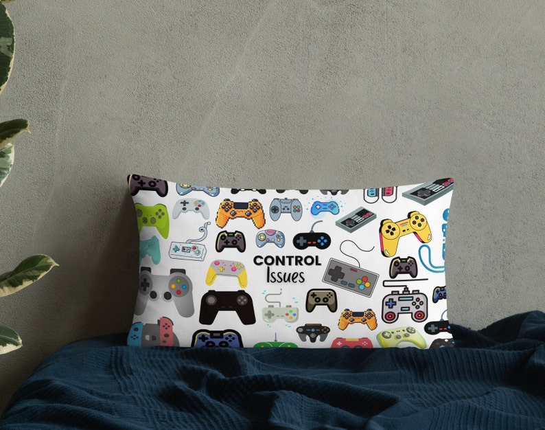 Video Game Pillow Game Controller Throw Pillows Game Room Etsy