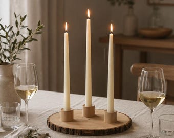 10 Inch Taper Candles: Unscented Dinner Candlesticks -