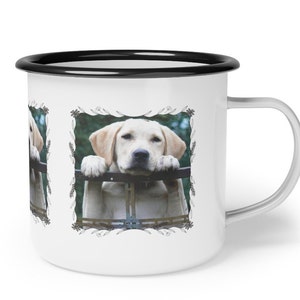 Personalized Photo Enamel Coffee Mug Campfire Mug Home Decor Custom Picture Gift Camping Style Mugs 12 Ounce Cup Picture Cup Unique Gifts image 7