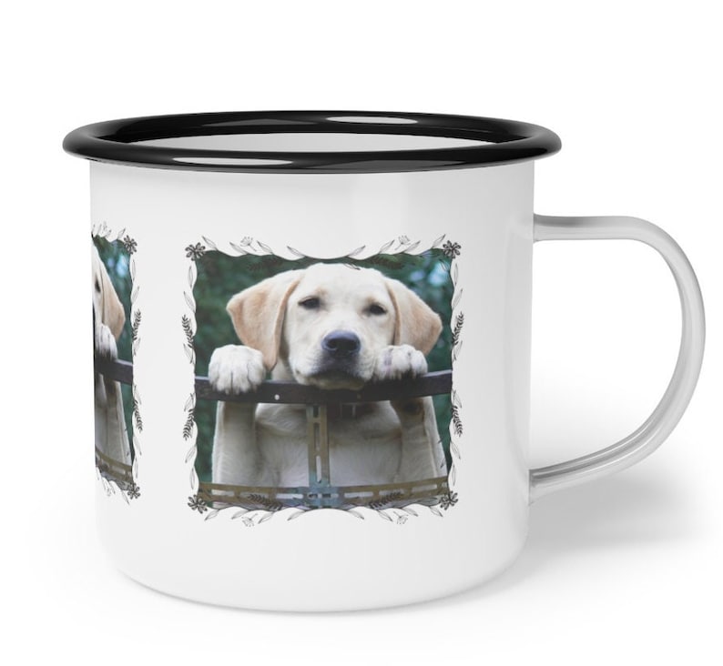 Personalized Photo Enamel Coffee Mug Campfire Mug Home Decor Custom Picture Gift Camping Style Mugs 12 Ounce Cup Picture Cup Unique Gifts image 7