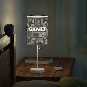Gamer You Win Gamer Lamp on a Stand Lamp Gift for Him Gamer Gift Video Game Birthday Game Room Decor Gifts for Husband Boys Bedroom Home image 1