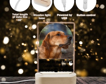 Pet Memorial Photo Lamp Personalized Gift Pet Loss Gift Cat Loss Gift Dog Loss Pet Bereavement Gift Sympathy Gift Keepsake Remembrance Gift