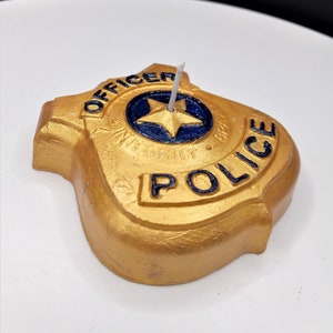 Police Badge Candle Officers Gifts Birthday Cake Topper Law Enforcement Sheriff Retirement Graduation Unique Support Proud Wife Home Decor image 4