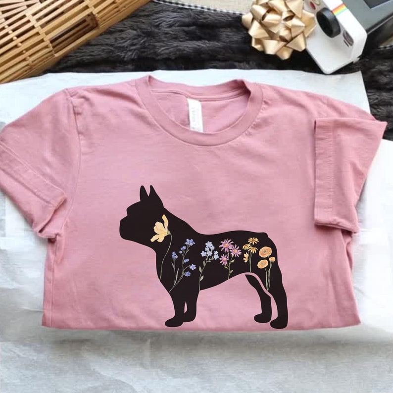 Wildflower French Bulldog Shirt Frenchie Dog Shirts Dog Lover image 4