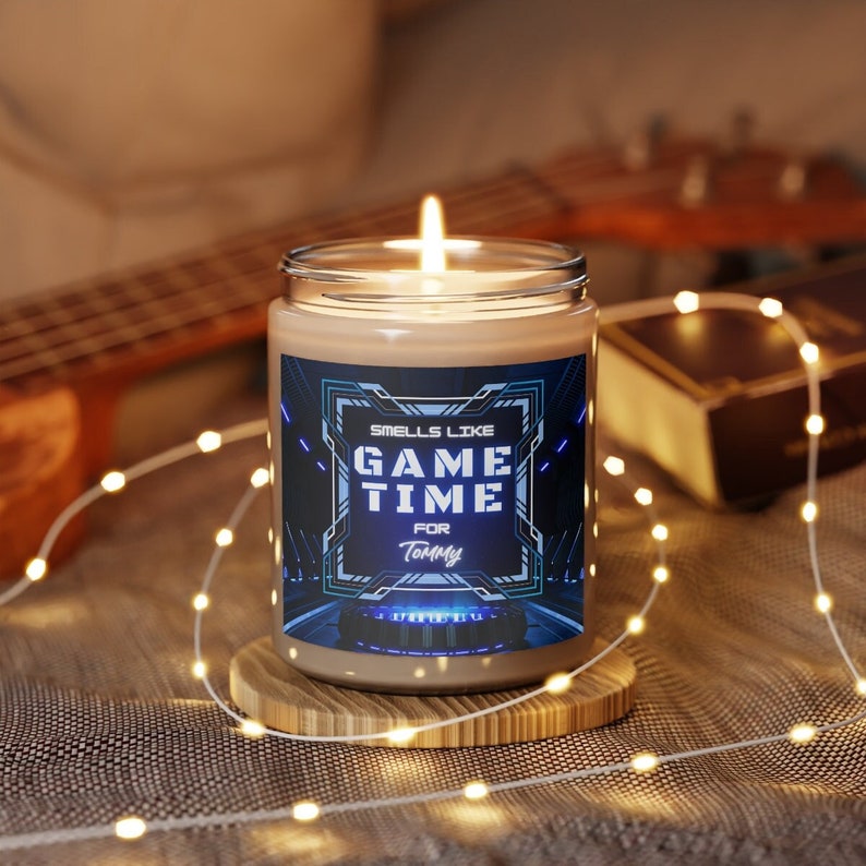 Custom Video Game Candle Personalize Name Candles Gamer Gift for Him Gaming Candles Home Decor Game Time Custom Gifts for Son or Husband image 2
