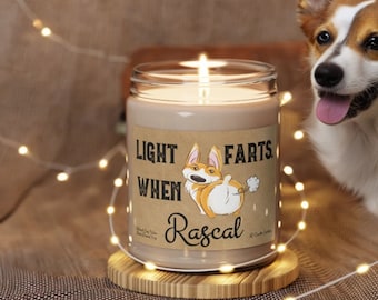 Corgi Candle Personalized Gift Light When Name Farts Pembroke Welsh Corgi Funny Gift for Dog Lover Dog Deodorant Odor Eliminator Home Decor