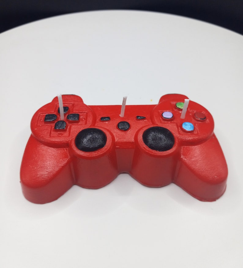 Game Controller Candle Birthday Gift Gaming Gifts Gaming Home Decor Gift for Son Gamers Gift Cake Topper Video Game Husbands Fathers Day Dad Red