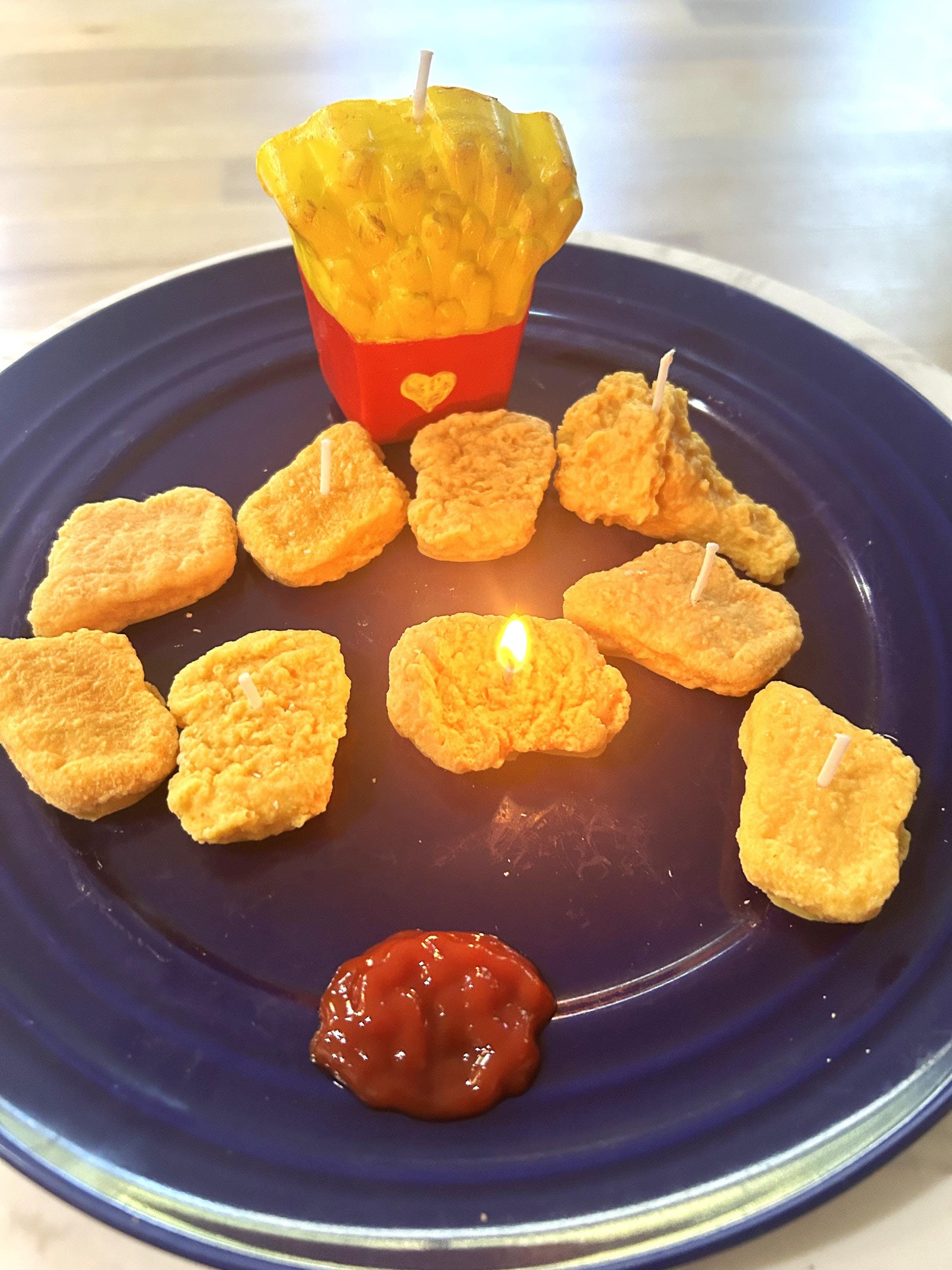Handmade Fast Food Candles: Chicken Nugget, Fries, Burger - Foodie