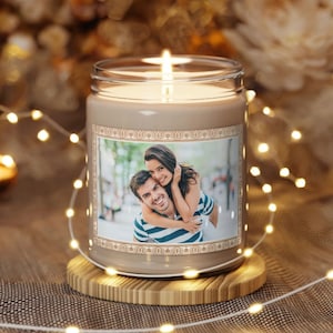 Personalized Picture Candle Gifts Custom Photo Candles Gift for Him Gift for Her Anniversary Wedding Birthday Keepsake Personalize Gift Idea image 1