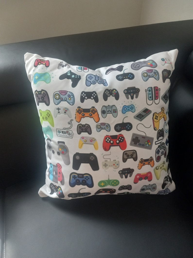 Game Controller Pillow Gamer Gift Video Game Room Decor Gaming Gifts for Him Man Cave Birthday for Him Husband Sons Bedroom Throw Waterproof image 5