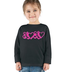 XOXO Girls Valentine Toddler Long Sleeve Tee Valentines Tees 2T-6T Outfit for Kids School Shirts Cute Tee Youth Top Pullover Tshirt Girls image 2