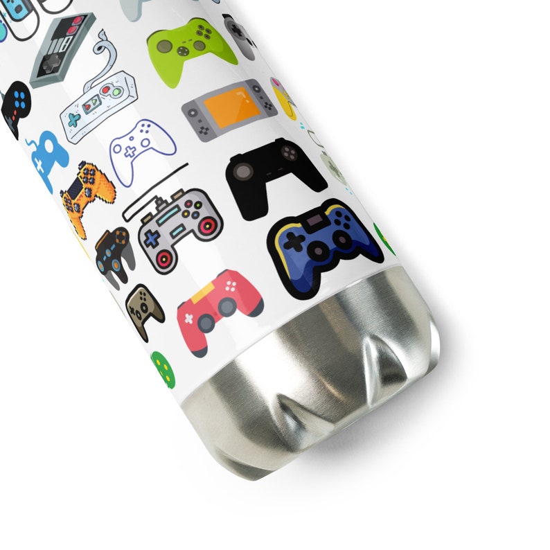 Game Controller Stainless Steel Water Bottle, Video Game Gift, Insulated Flask, Gift for Him, Gamer Birthday Party, Gamer Gift, Video game image 6