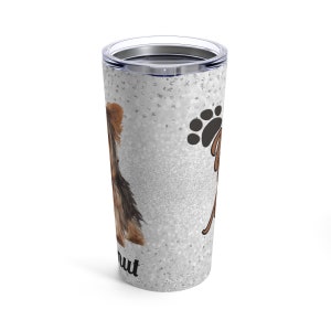 Personalized Yorkie Mom Tumbler 20oz Insulated Travel Coffee image 7