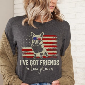 Funny Dog Shirts Gift for Dog Lover Retro Flag Tee I've Dark Grey Heather
