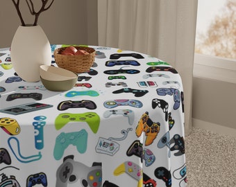 Game Controller Tablecloth Video Game Party Gaming Theme Gamer Gift for Him Home Decor Tablecloths Table Accent Boys Birthday Decorations