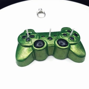 Personalized Game Controller Candle Gift for Him Cake Topper Video Game Gamer Birthday Gift Gaming Gifts Gaming Home Decor Gift for Son Name GreenMetallic